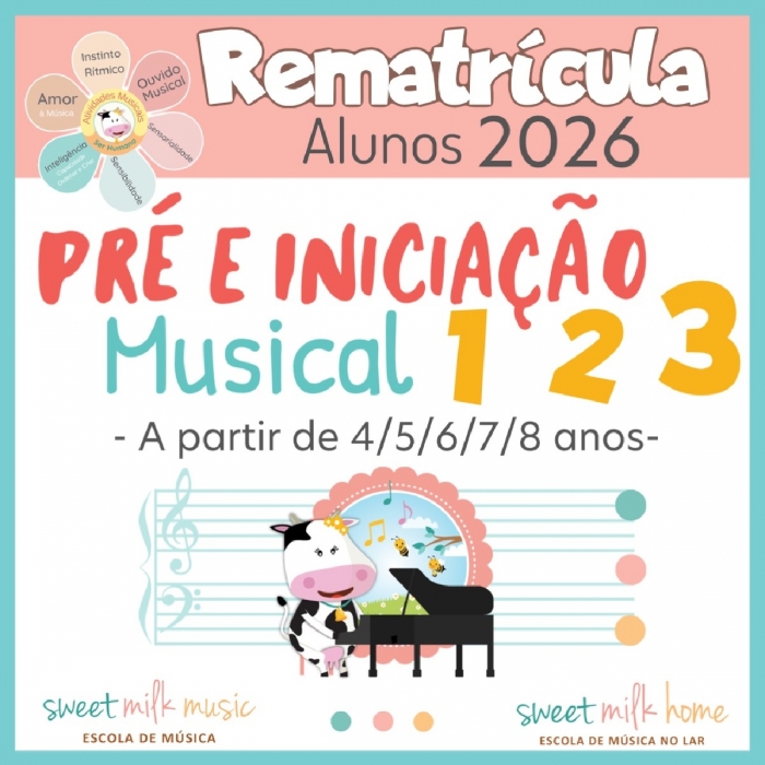 Rematrícula Aula de Pré e Iniciação Musical 1 - 2 - 3