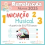 Rematrícula Aula de Pré e Iniciação Musical 1 - 2 - 3